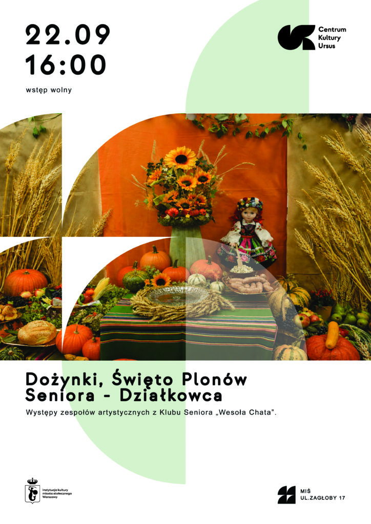 Plakat wydarzenia: Dożynki, Święto Plonów Seniora – Działkowca