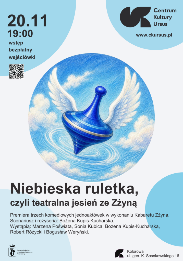 Plakat wydarzenia: Niebieska ruletka, czyli teatralna jesień ze Zżyną