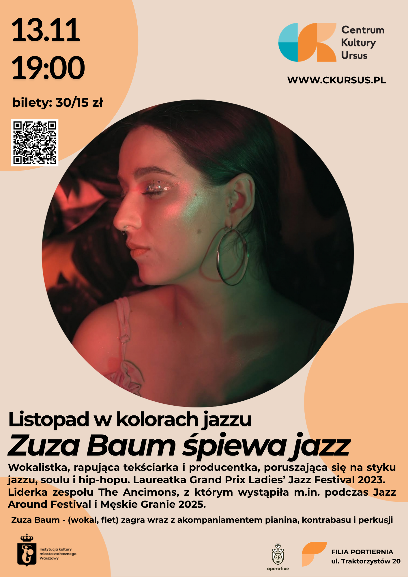Listopad w kolorach jazzu: Zuza Baum śpiewa jazz